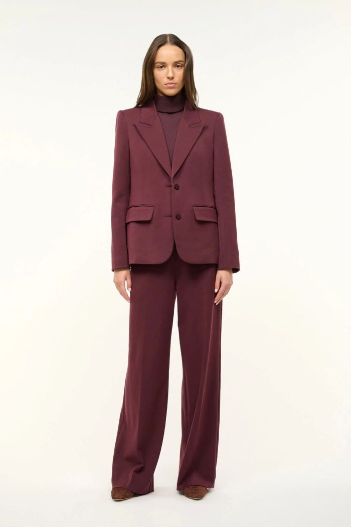 staud prince suiting pant merlot 