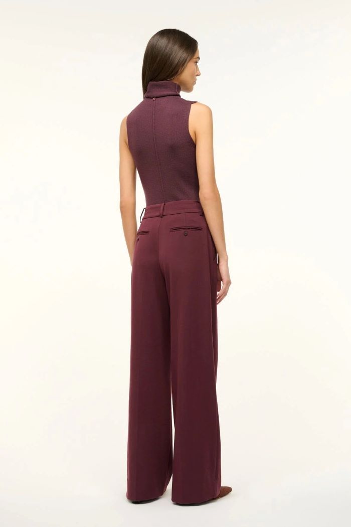 staud prince suiting pant merlot 