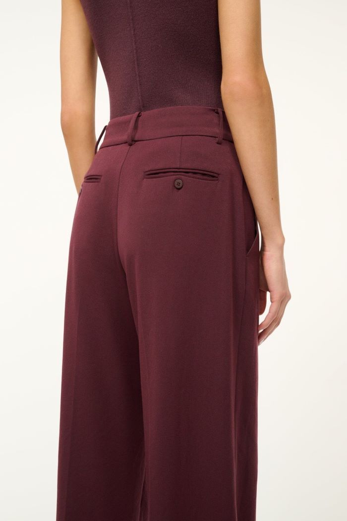 staud prince suiting pant merlot 