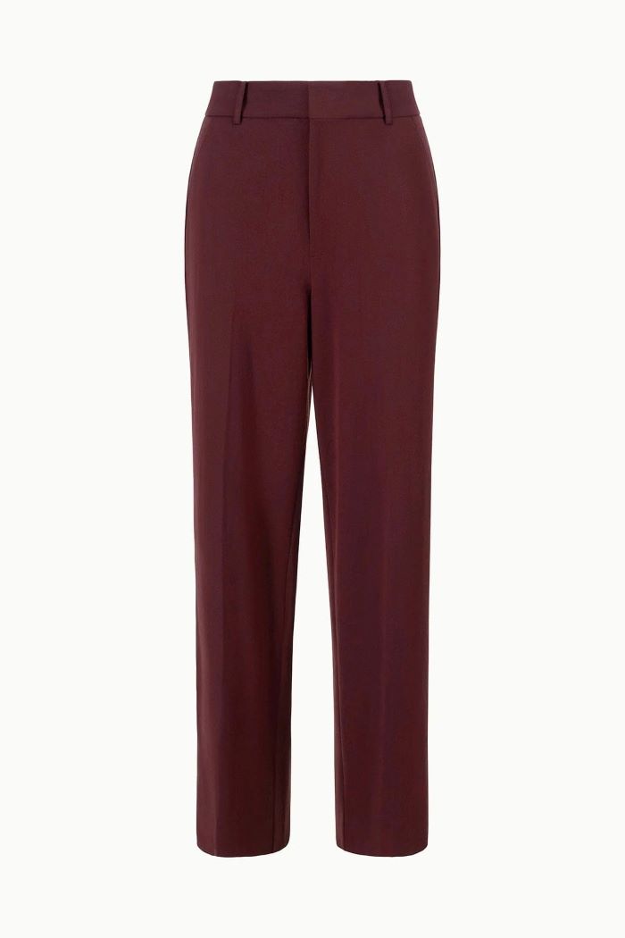 staud prince suiting pant merlot 