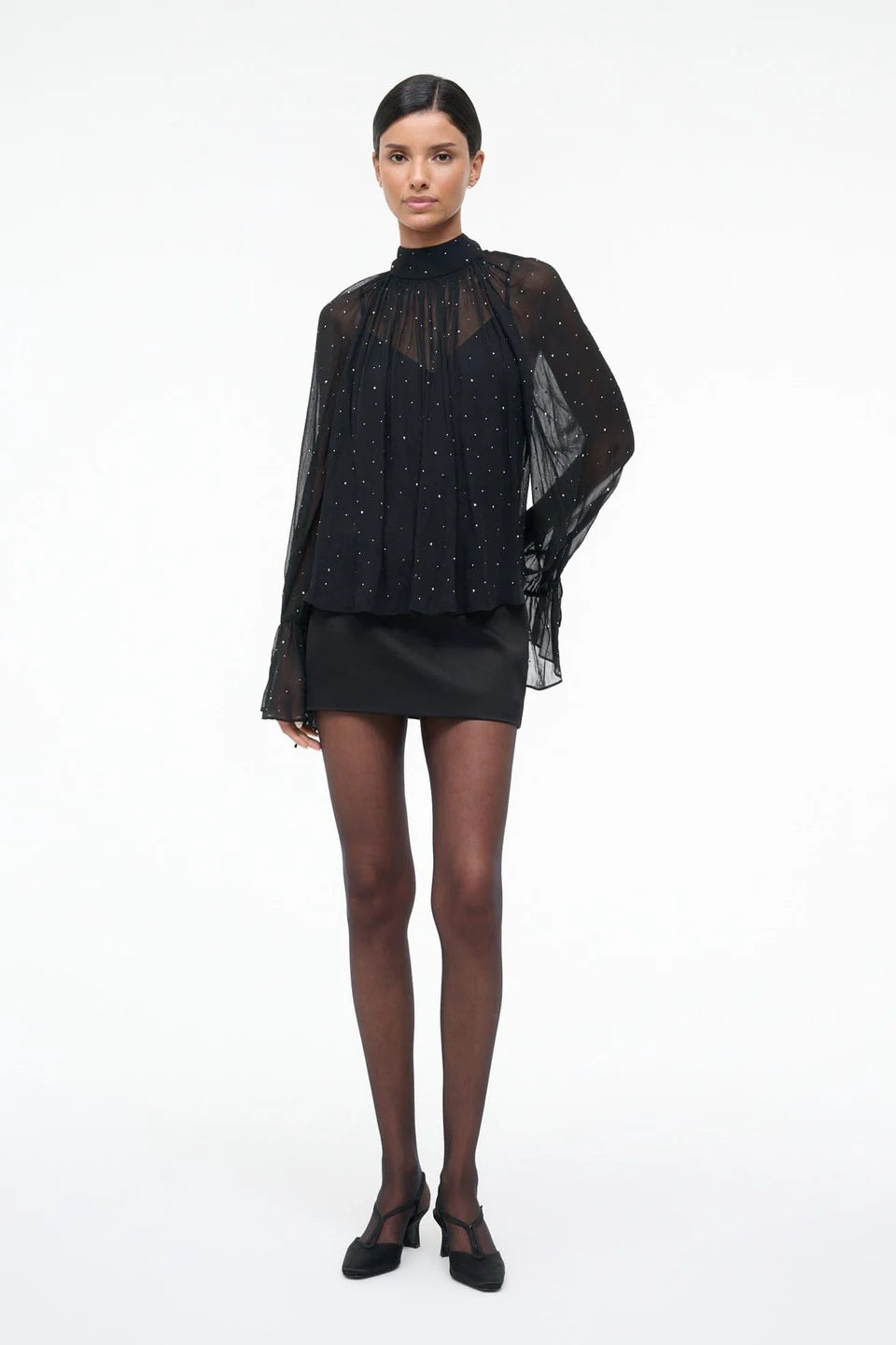 staud roux top black