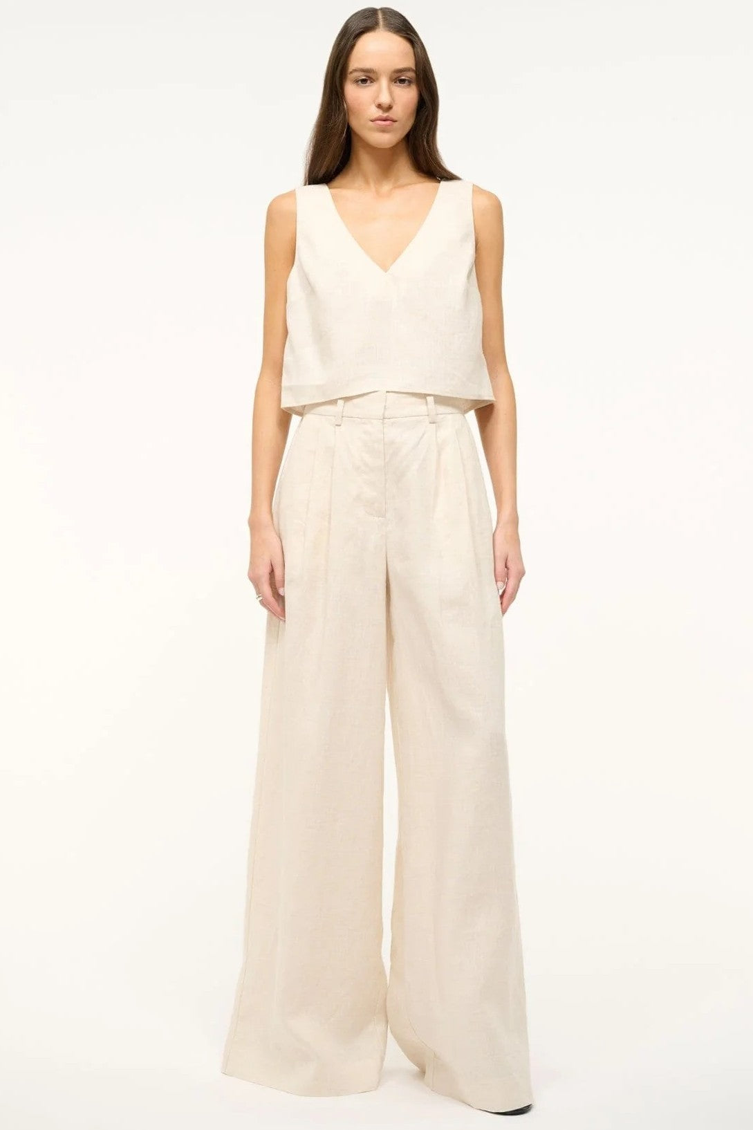 staud sasha linen pant natural