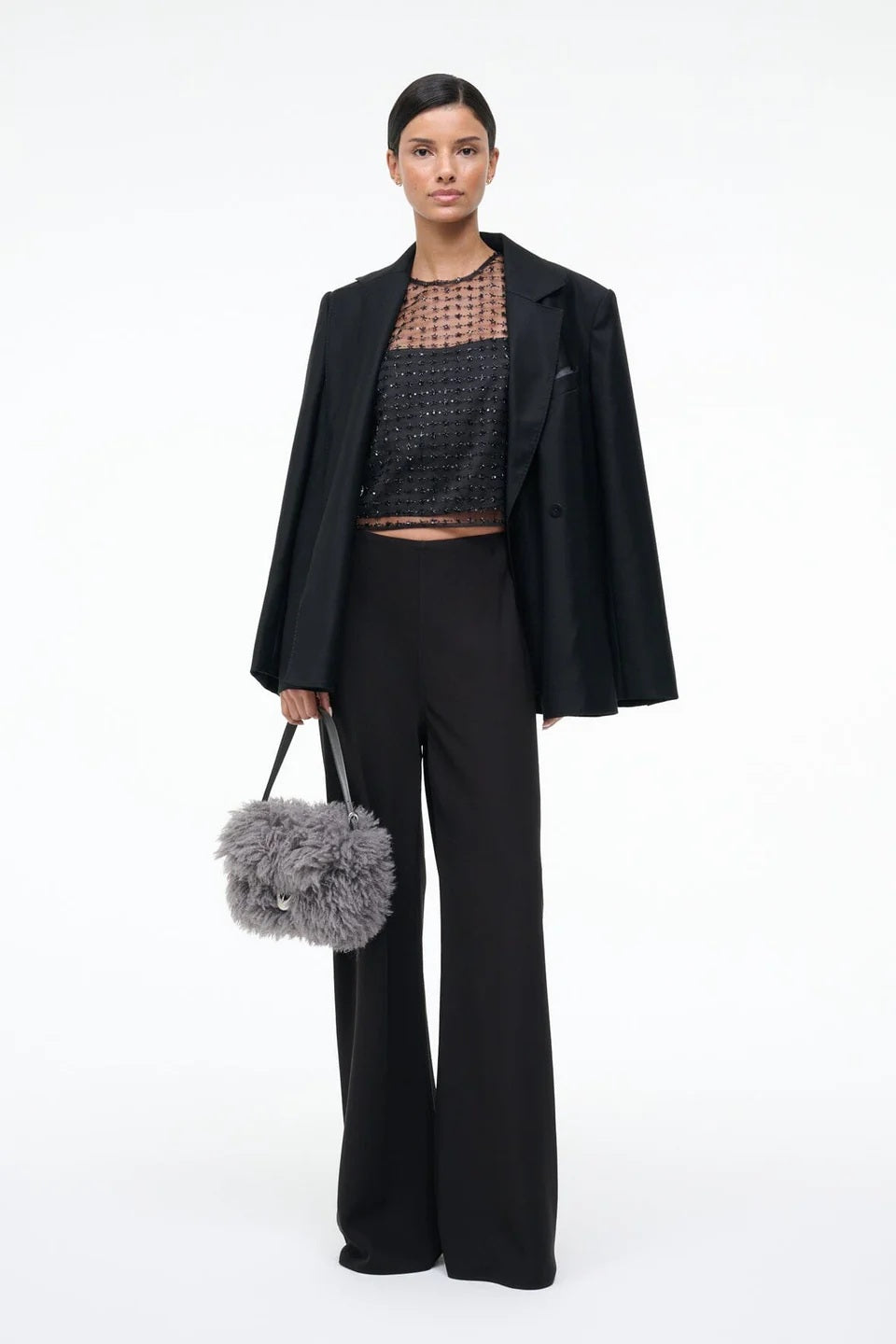 staud seraphina top stardust onyx