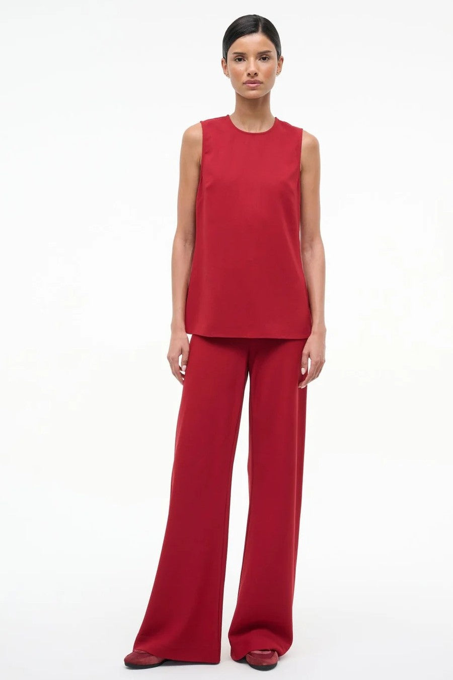 staud stroll pant pomegranate