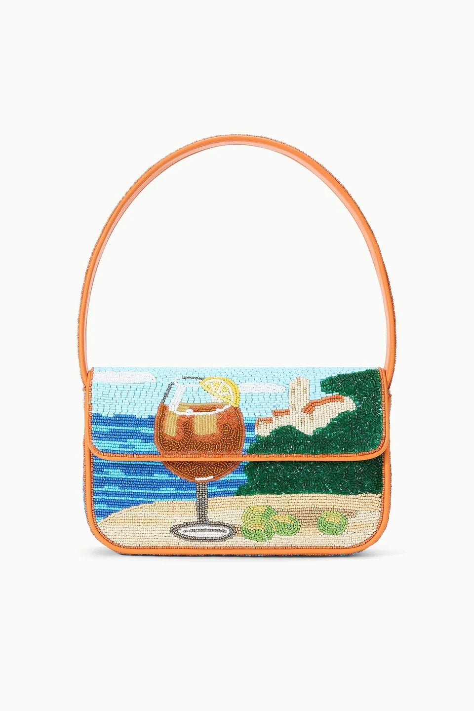 staud tommy beaded bag sunset spritz