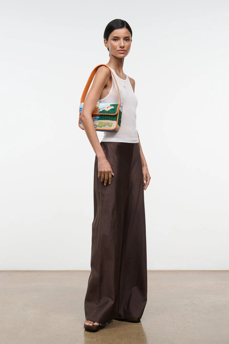 staud tommy beaded bag sunset spritz