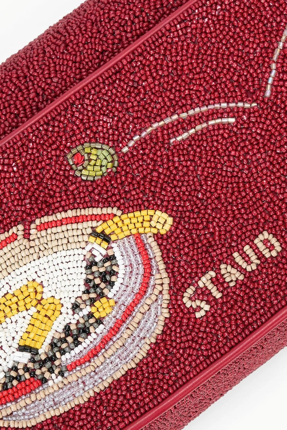 staud tommy beaded bag extra dirty