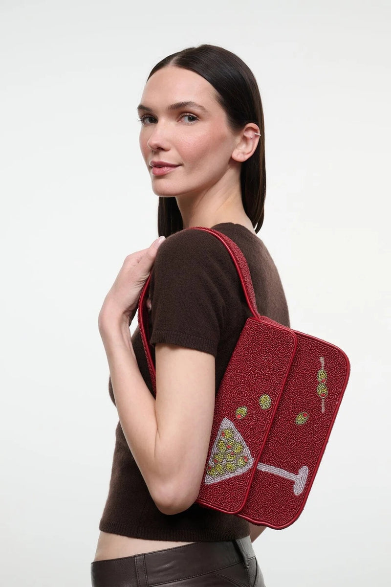 staud tommy beaded bag extra dirty