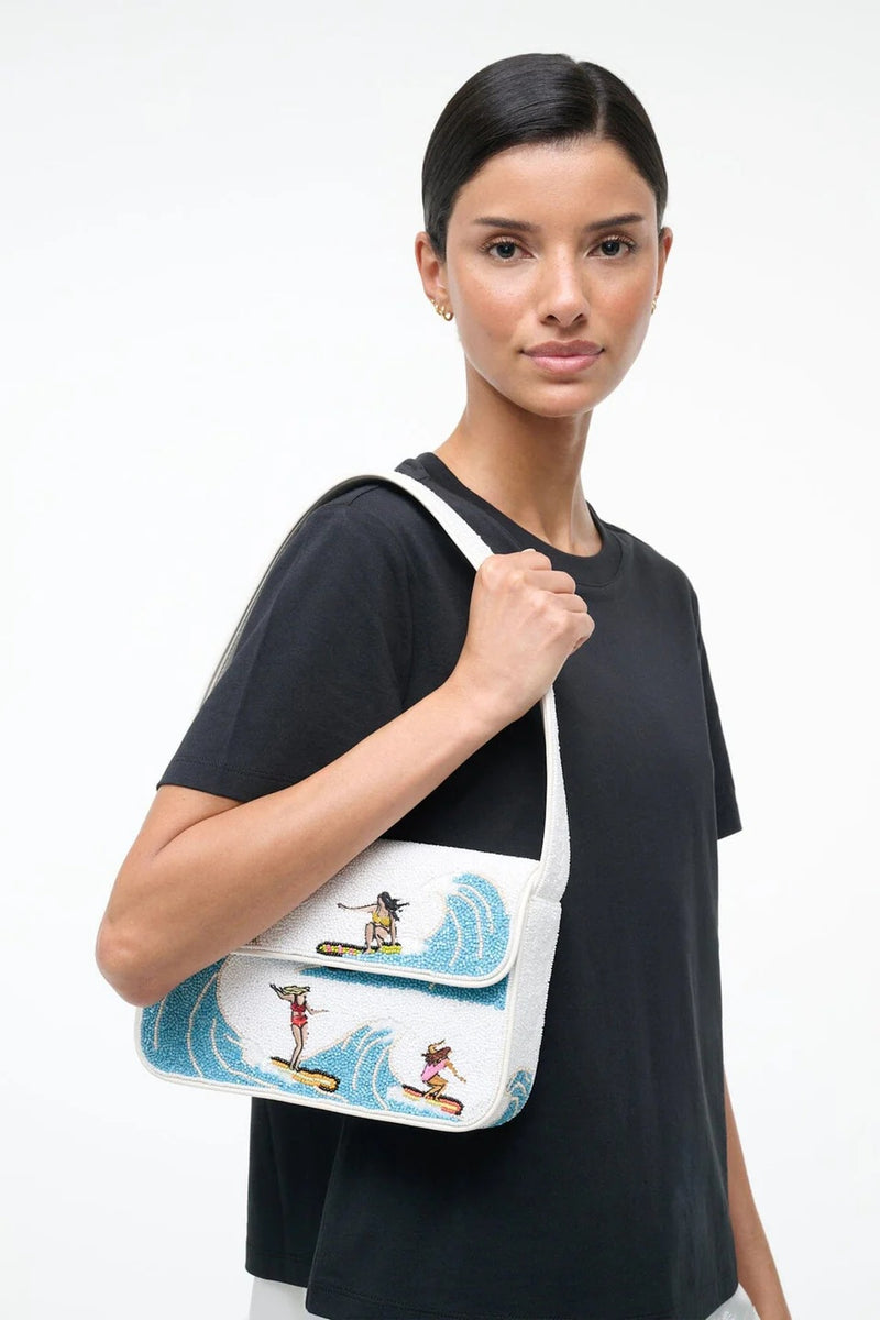 staud tommy beaded bag surf babes