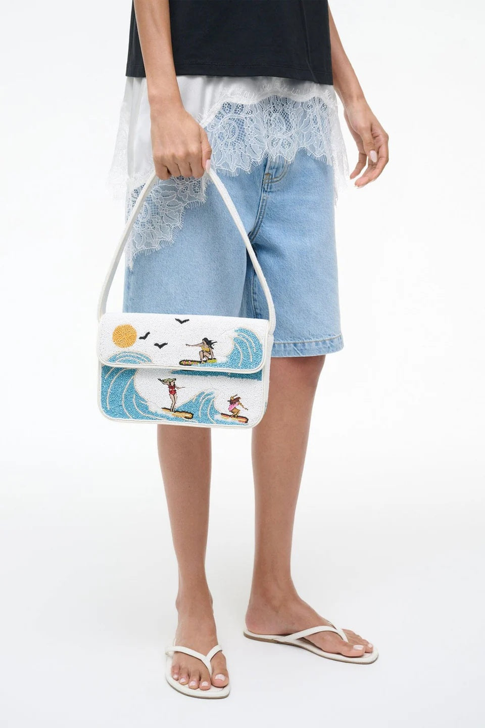 staud tommy beaded bag surf babes