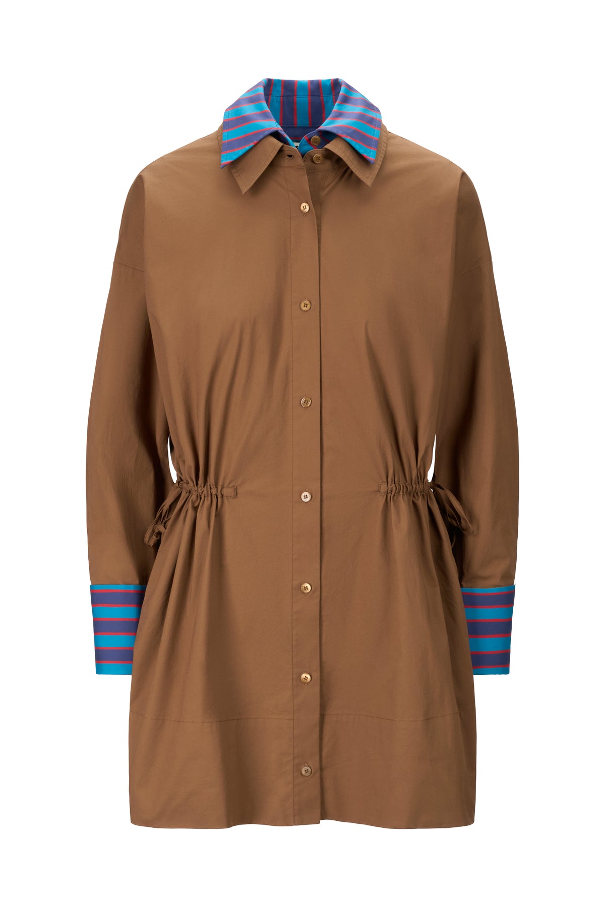 staud uptown mini dress cigar potter stripe