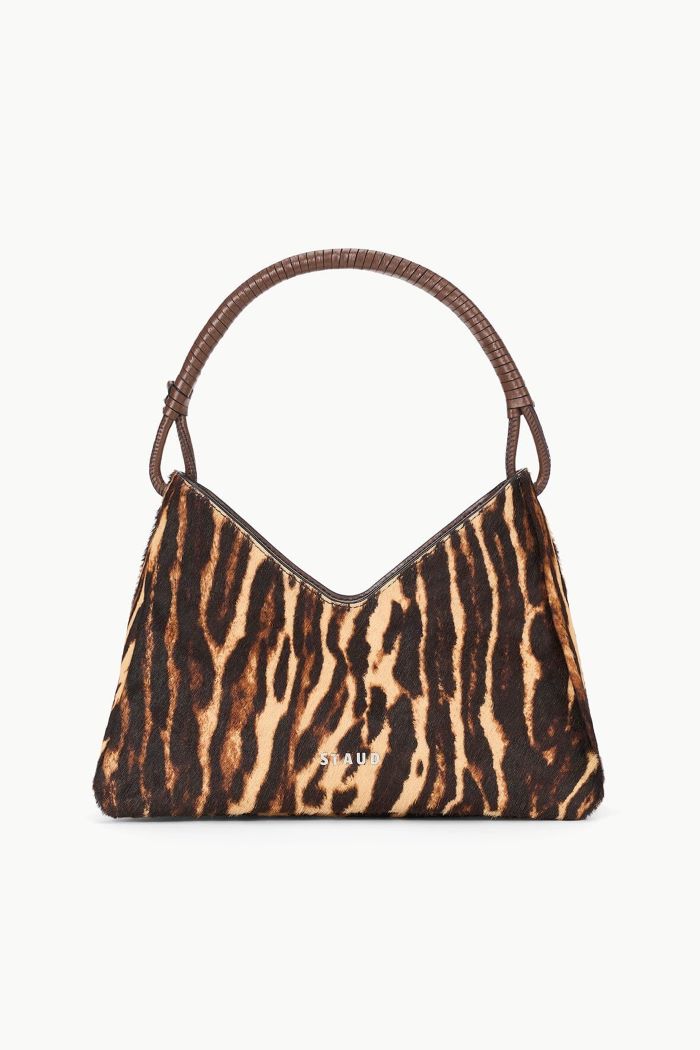 staud valerie shoulder bag lady leopard/cacao