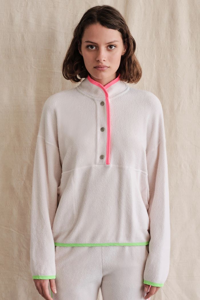 sundry faux sherpa 90s sweatshirt oatmilk