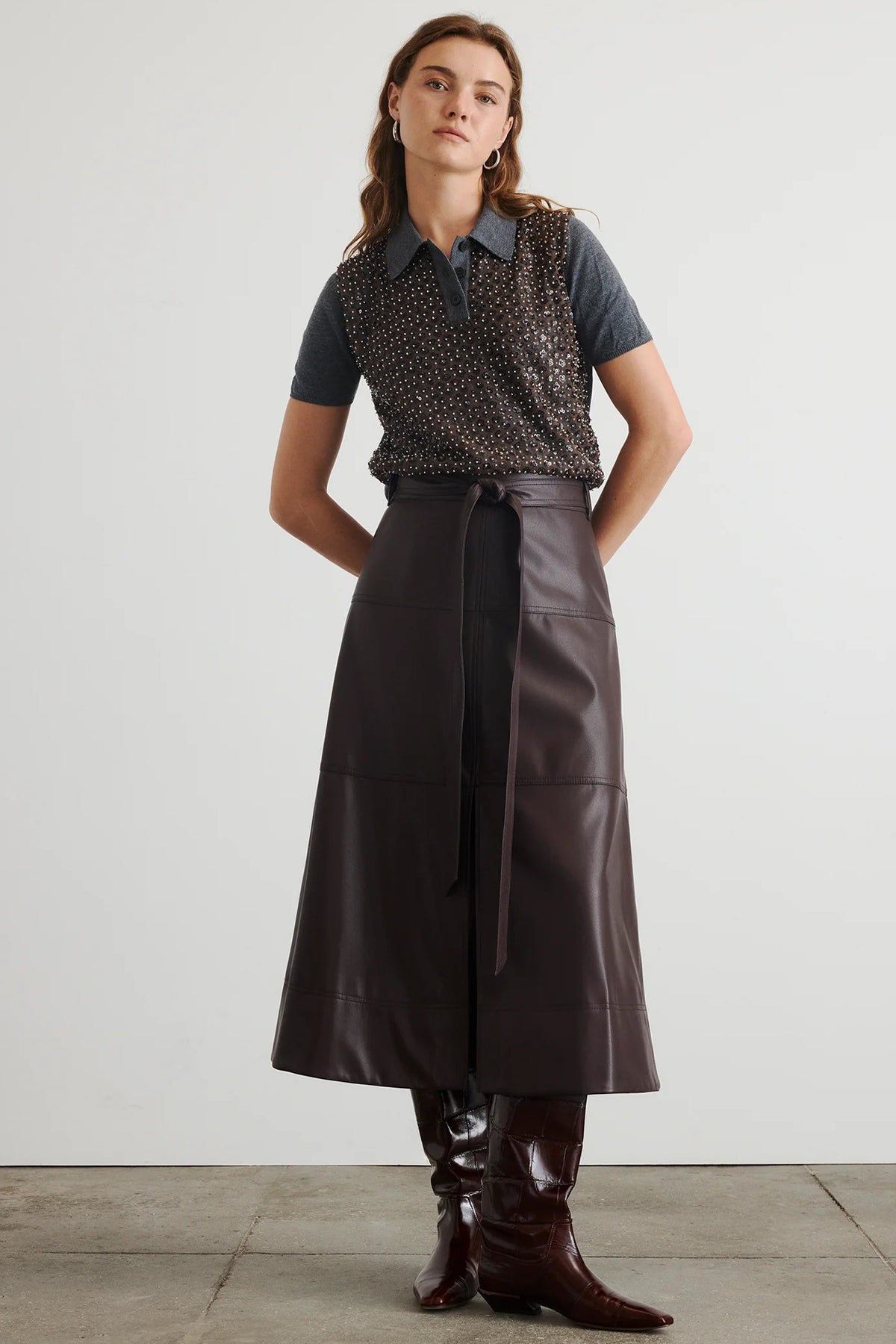 tanya taylor hudley skirt oxblood