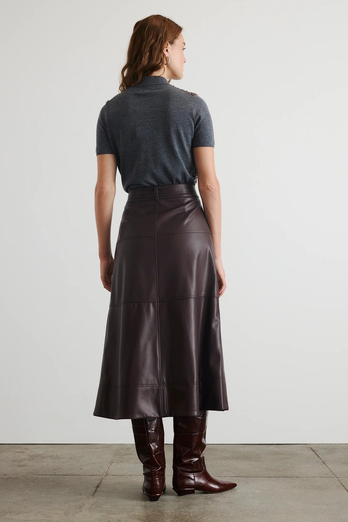 tanya taylor hudley skirt oxblood