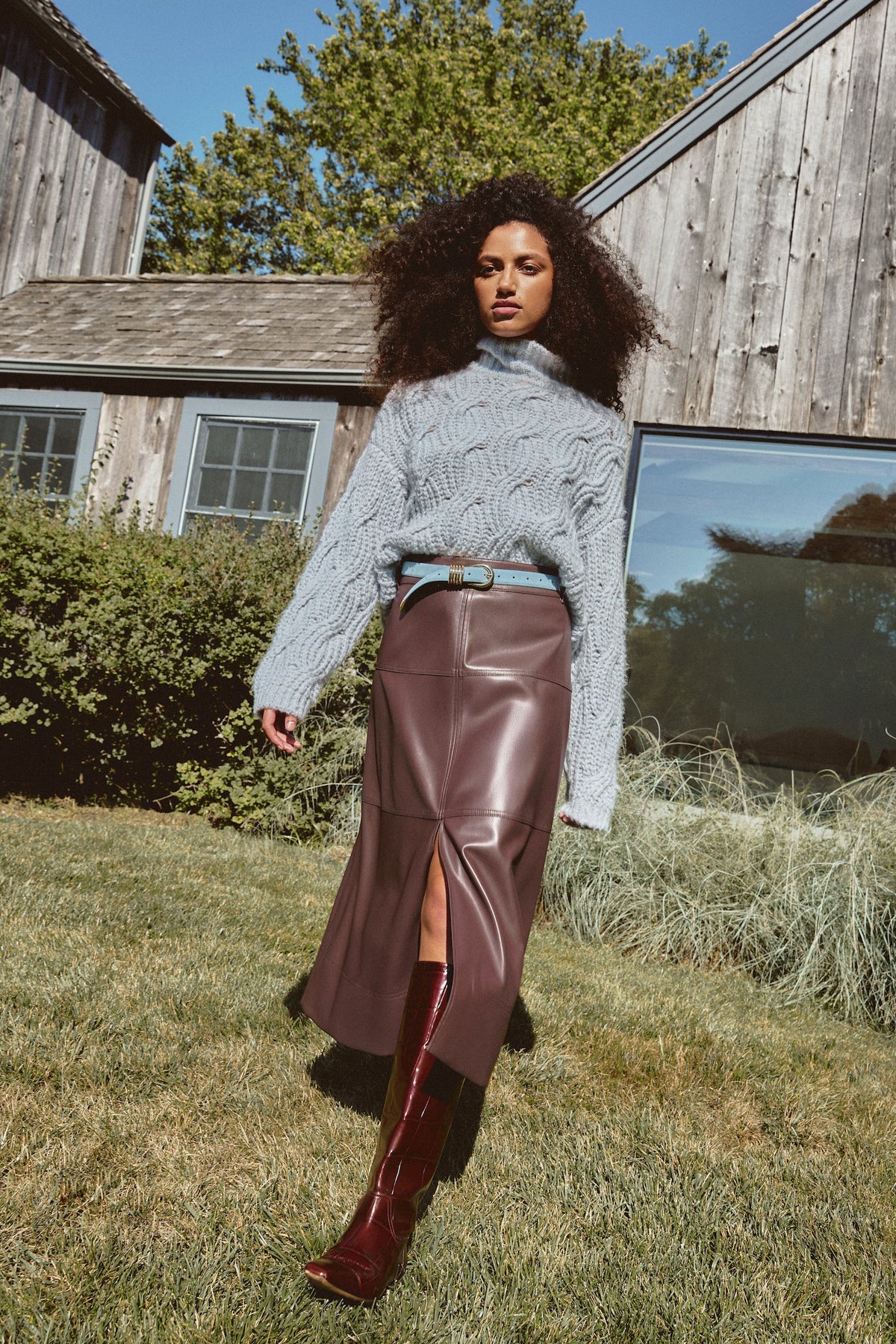 tanya taylor hudley skirt oxblood