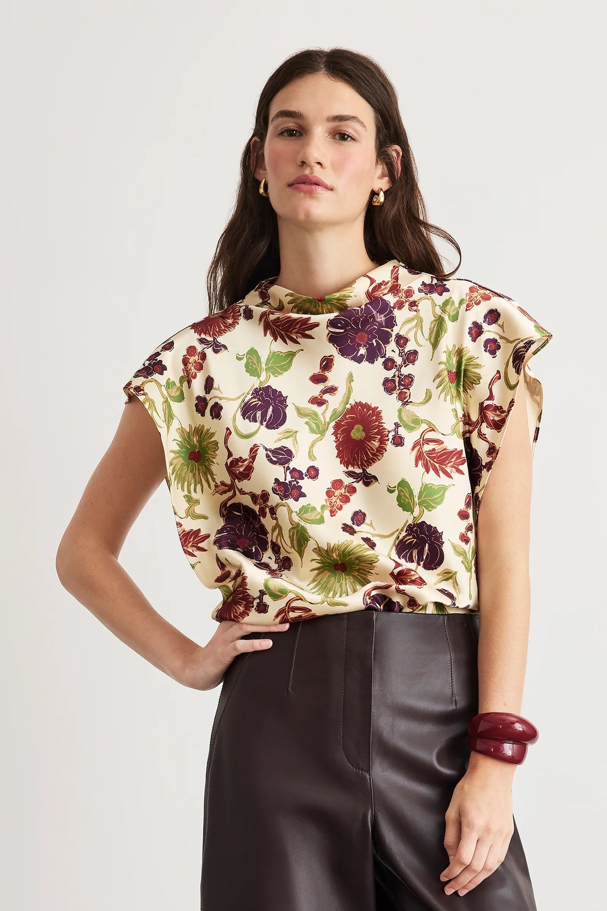 tanya taylor adrien top cream multi