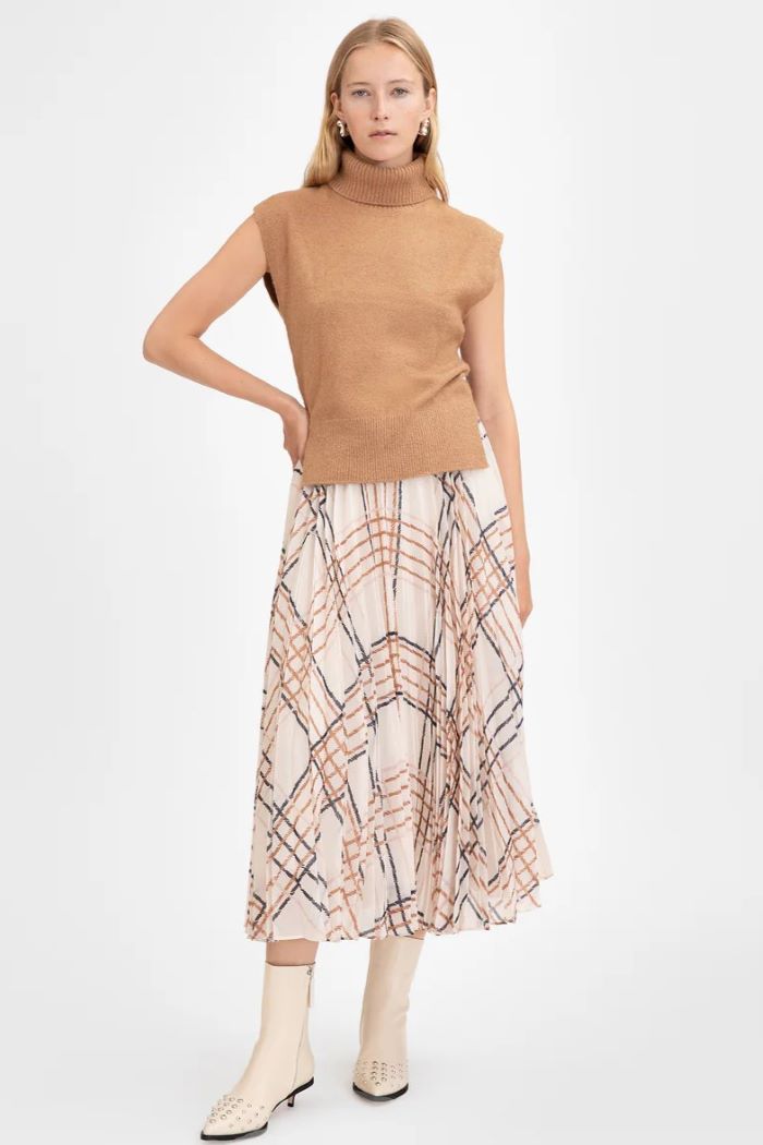 tanya taylor angelica skirt cream/caramel multi