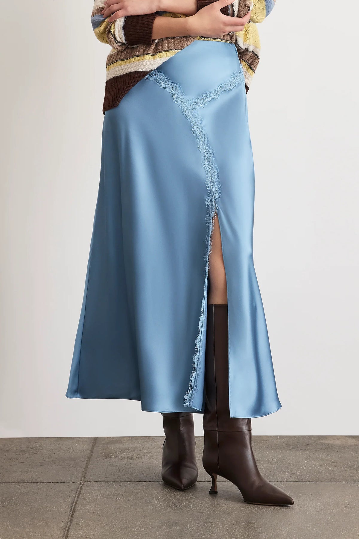 tanya taylor bethany skirt shadow blue