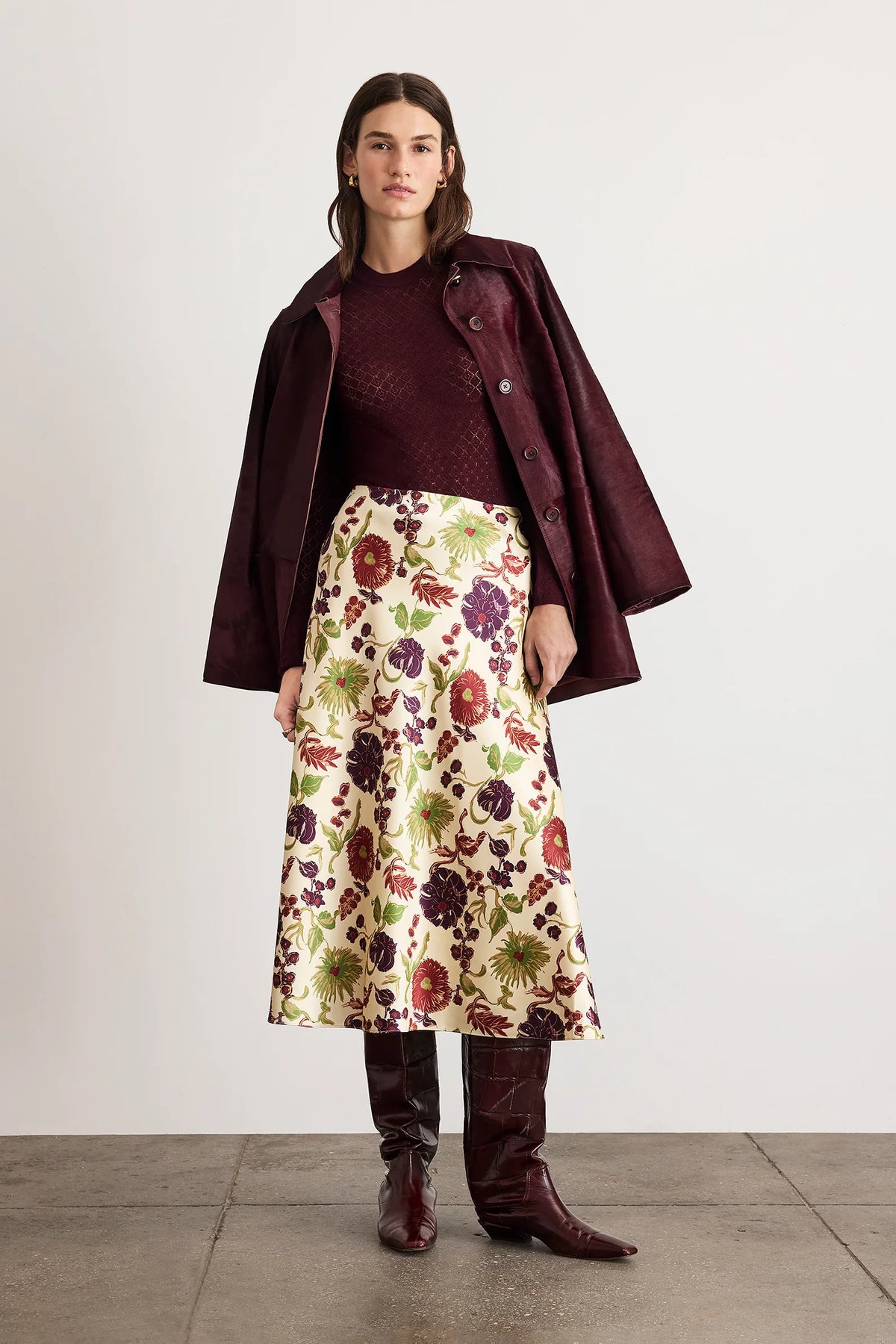 tanya taylor beth skirt cream multi