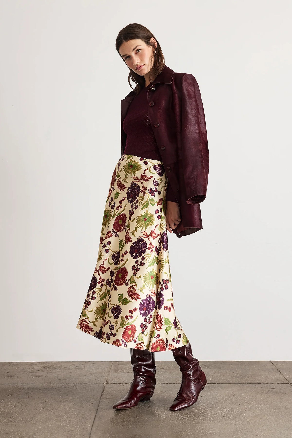 tanya taylor beth skirt cream multi