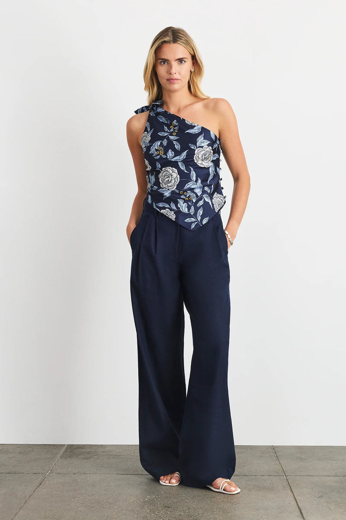 tanya taylor brigid top maritime blue floral