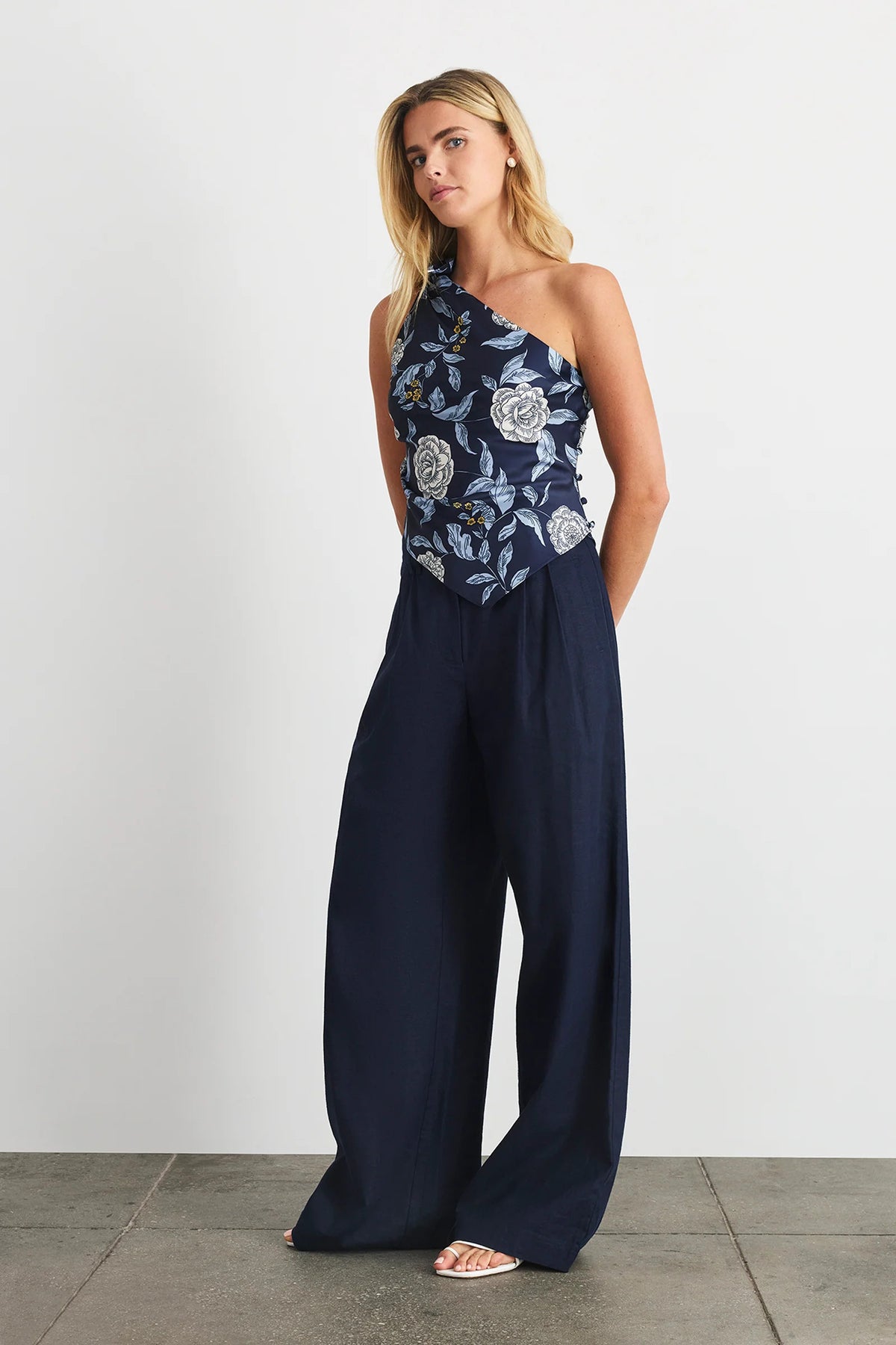 tanya taylor brigid top maritime blue floral