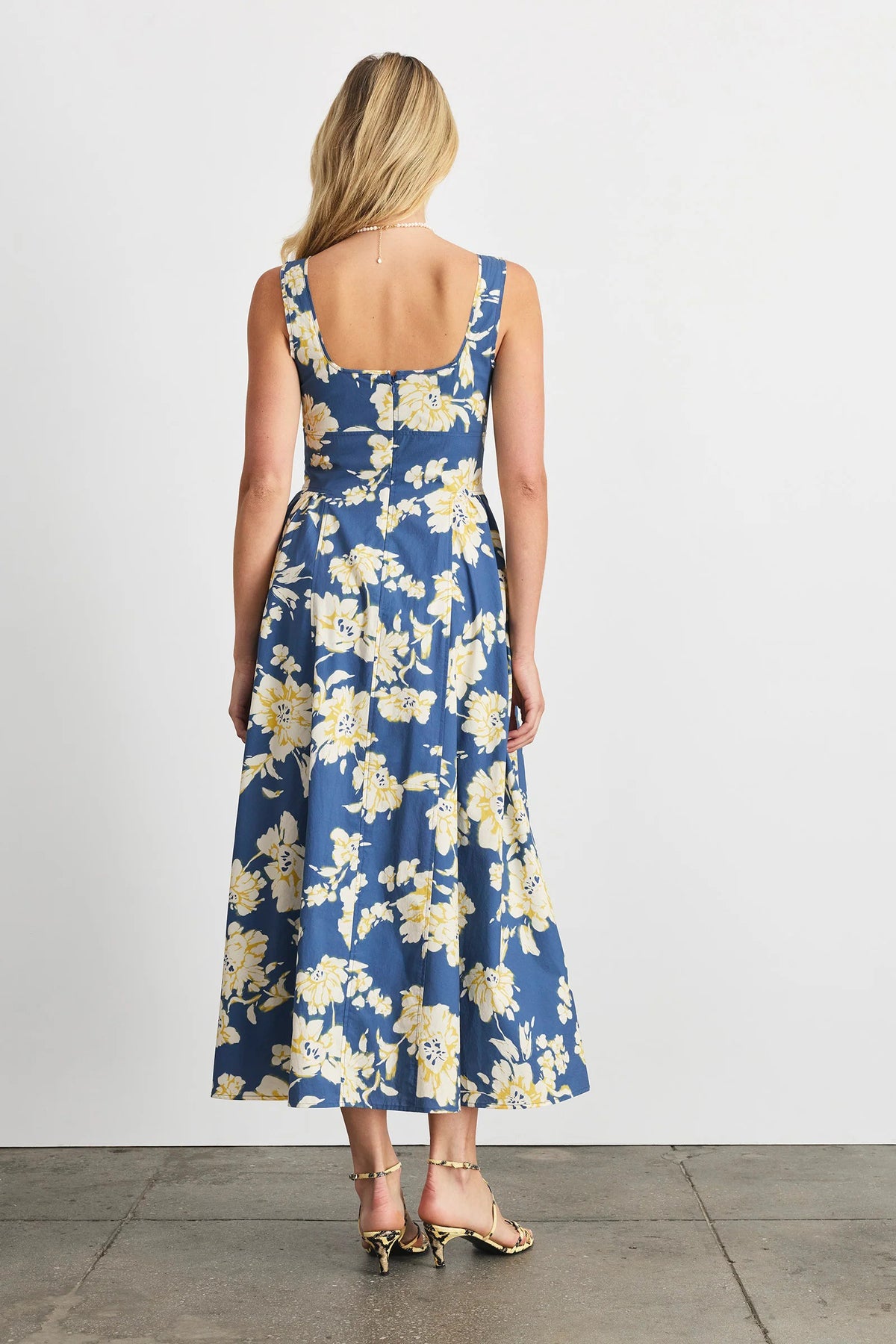 tanya taylor cadence dress french blue multi