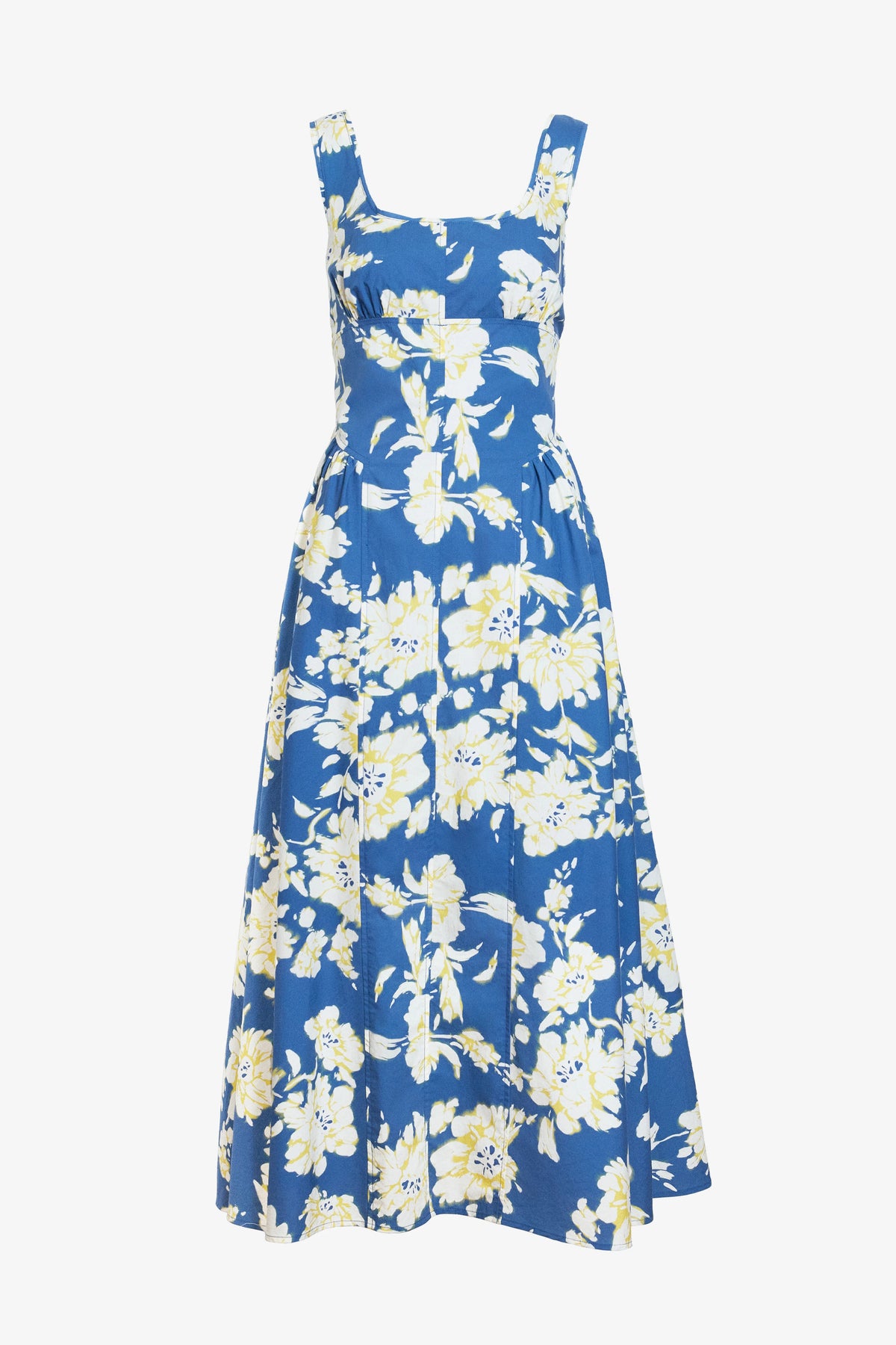 tanya taylor cadence dress french blue multi