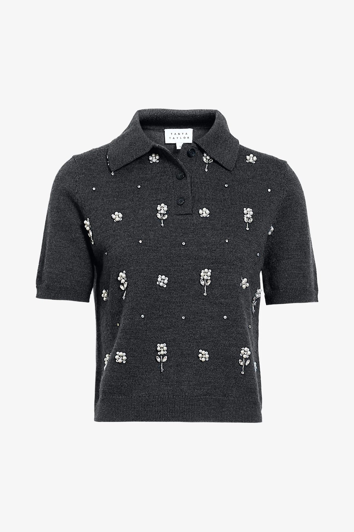 tanya taylor camilla top dark heather grey