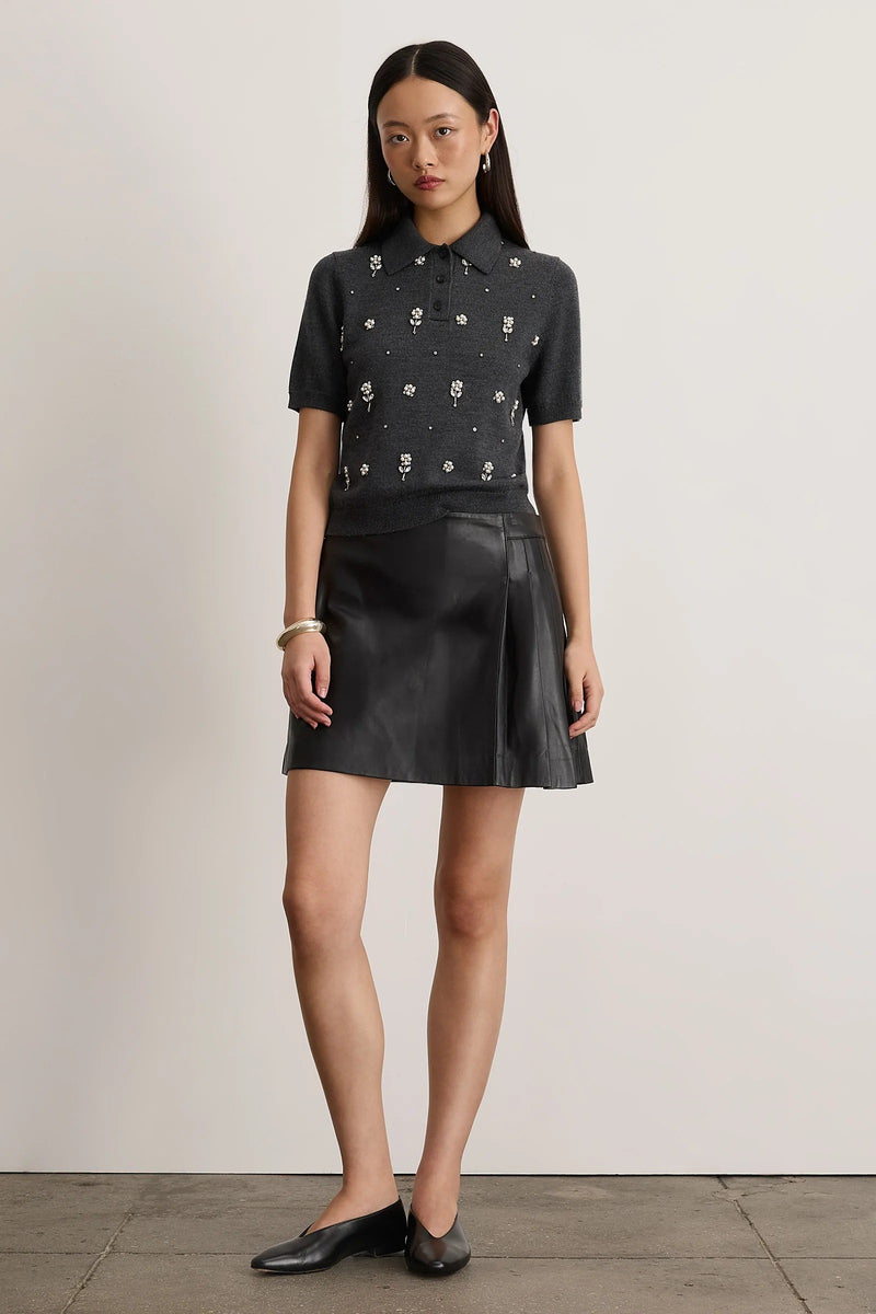 tanya taylor camilla top dark heather grey