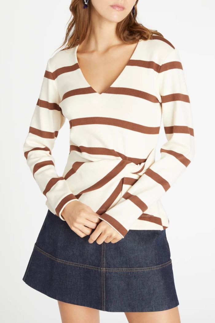 tanya taylor carter top cream espresso
