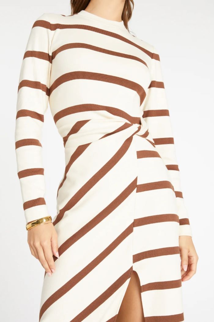 tanya taylor cody dress cream espresso