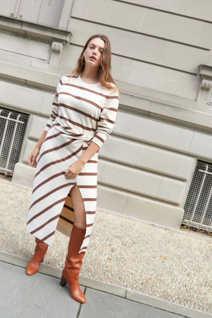 tanya taylor cody dress cream espresso