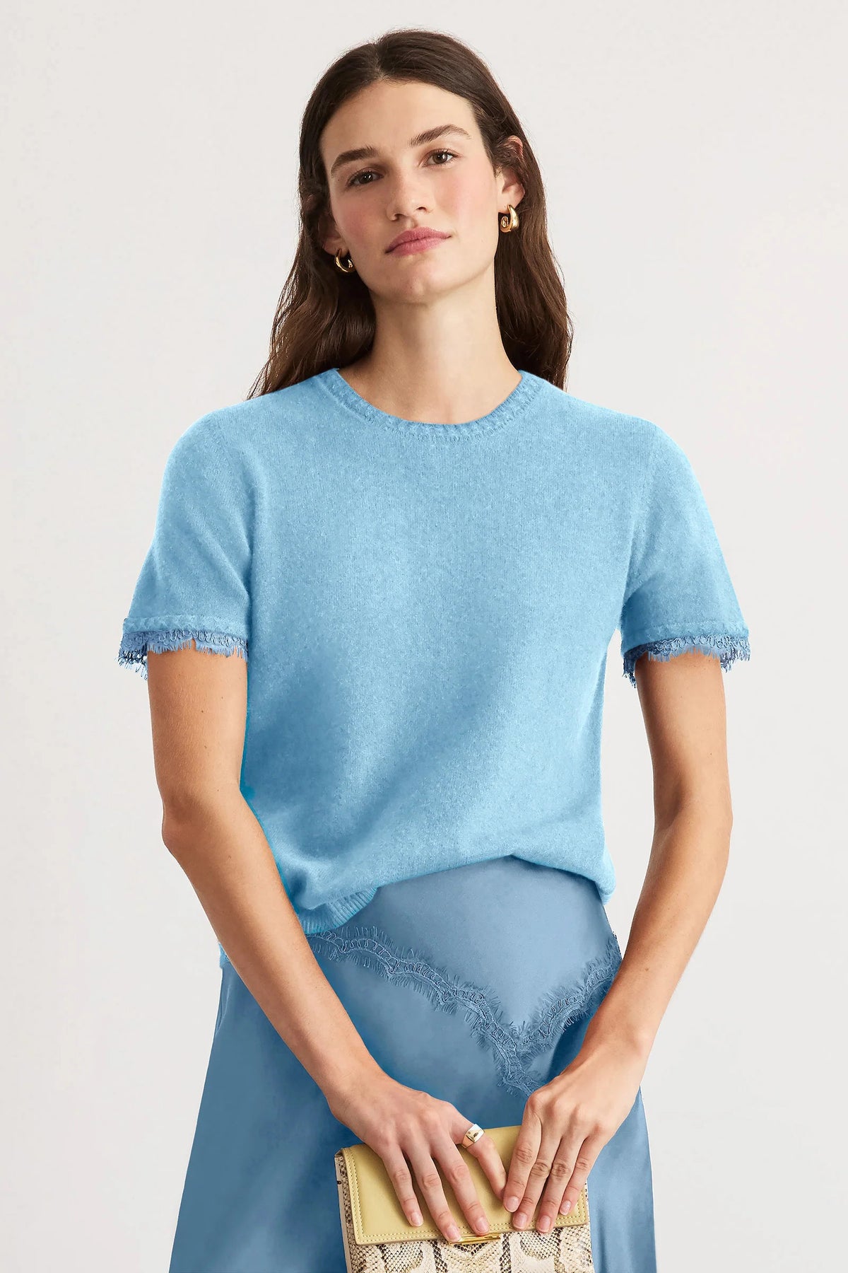 tanya taylor dailey cashmere tee shadow blue
