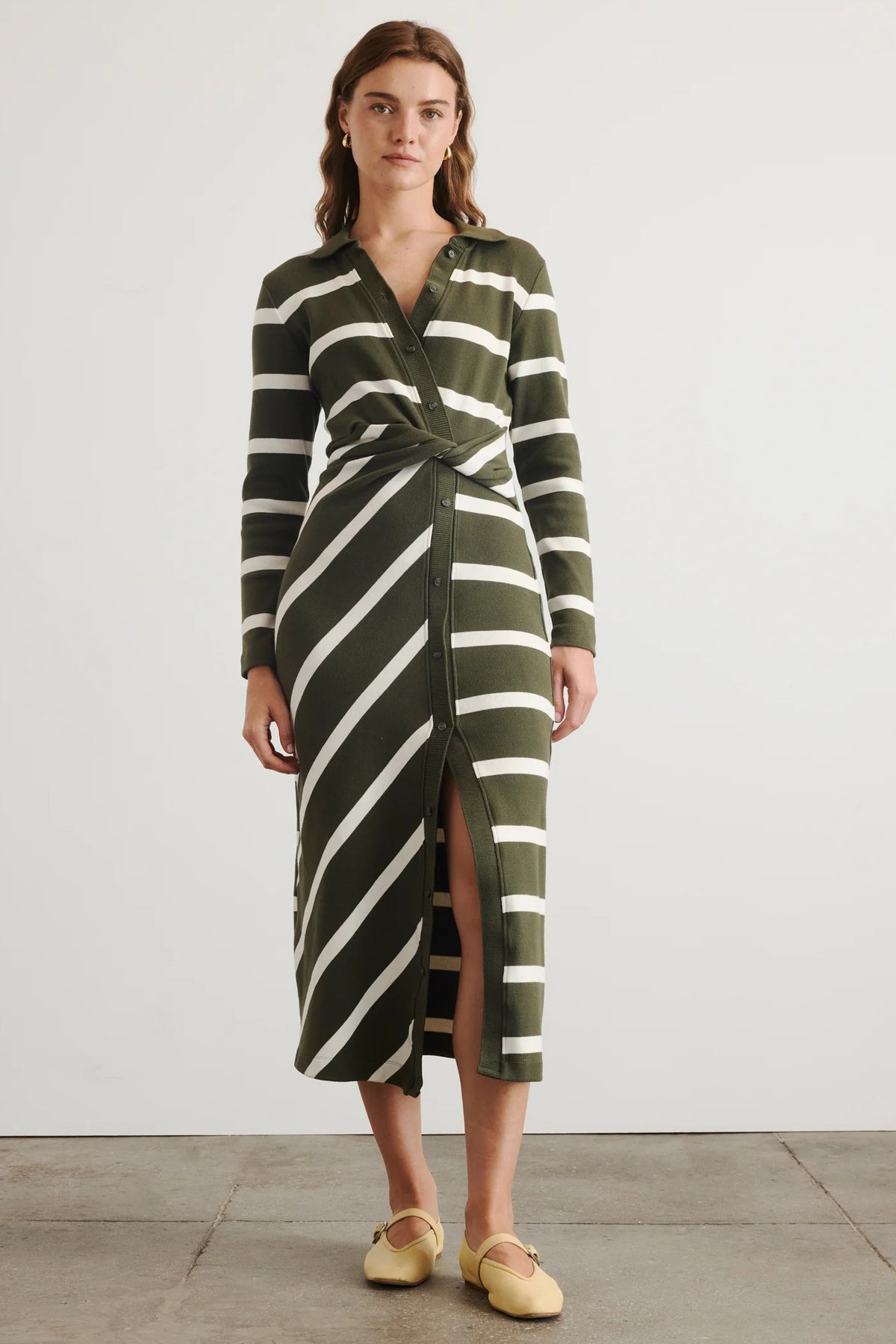tanya taylor ellicot dress army chalk