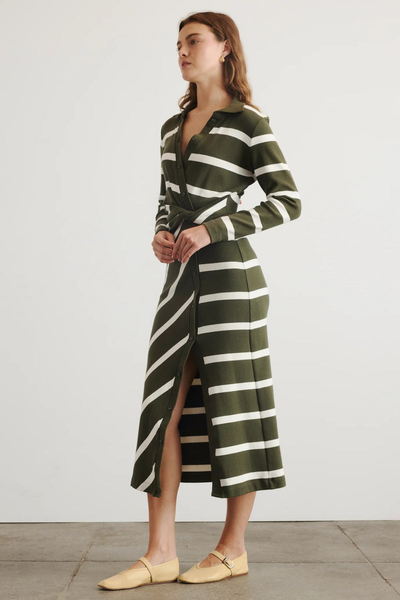 tanya taylor ellicot dress army chalk