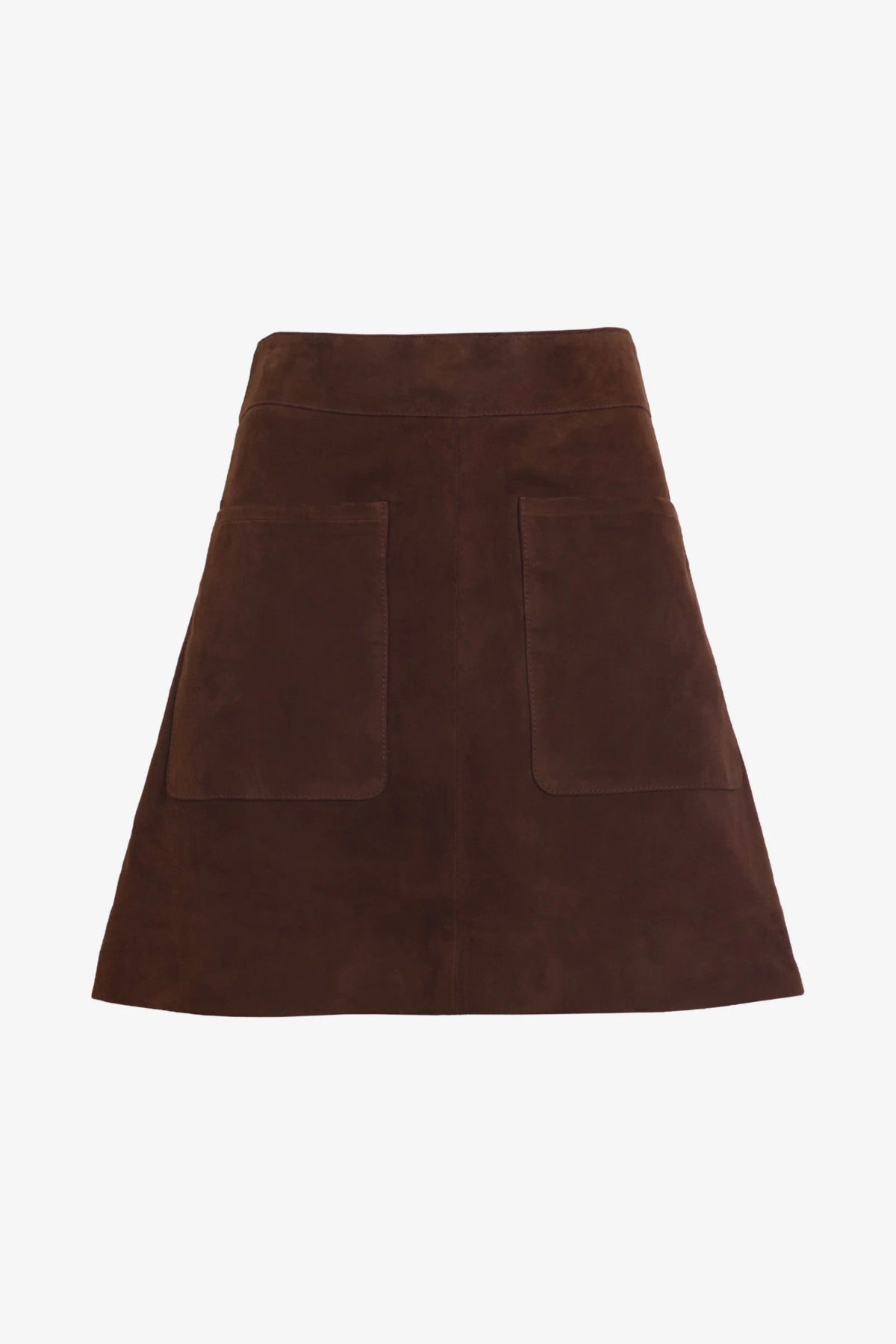 tanya taylor fran skirt dark fig suede