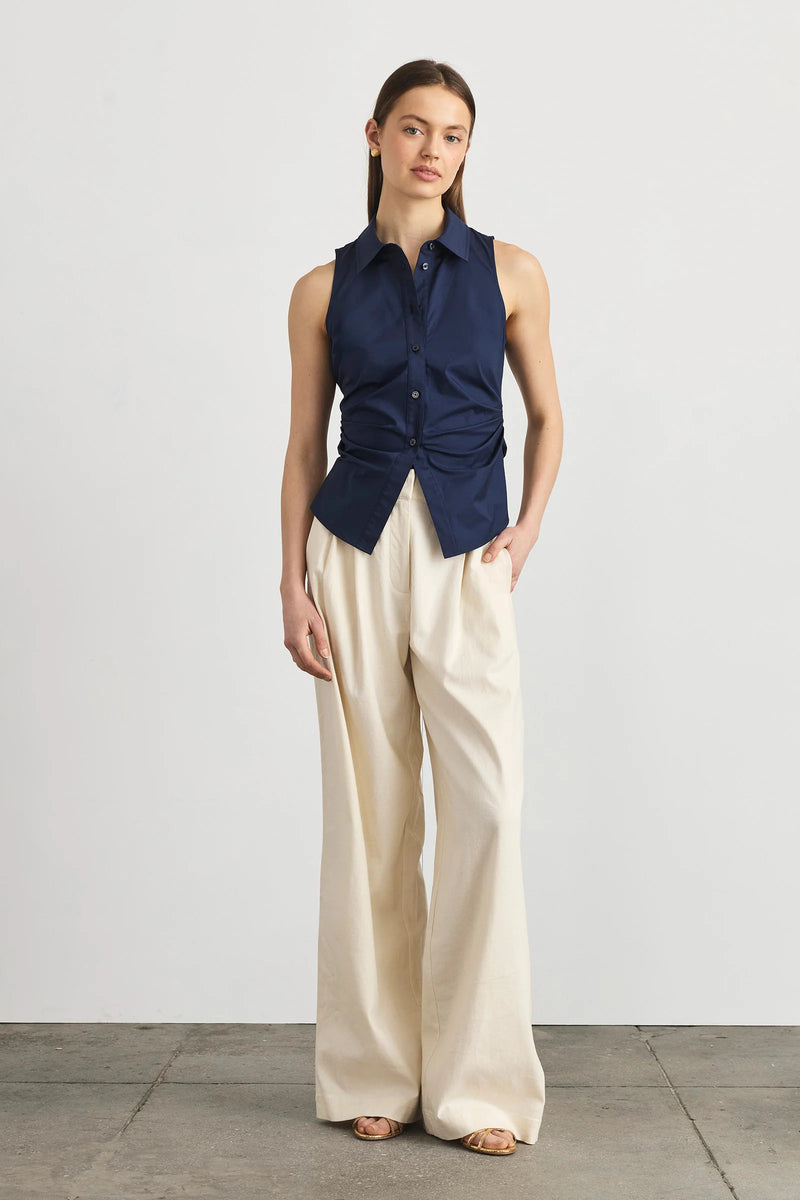 tanya taylor hannah top maritime blue