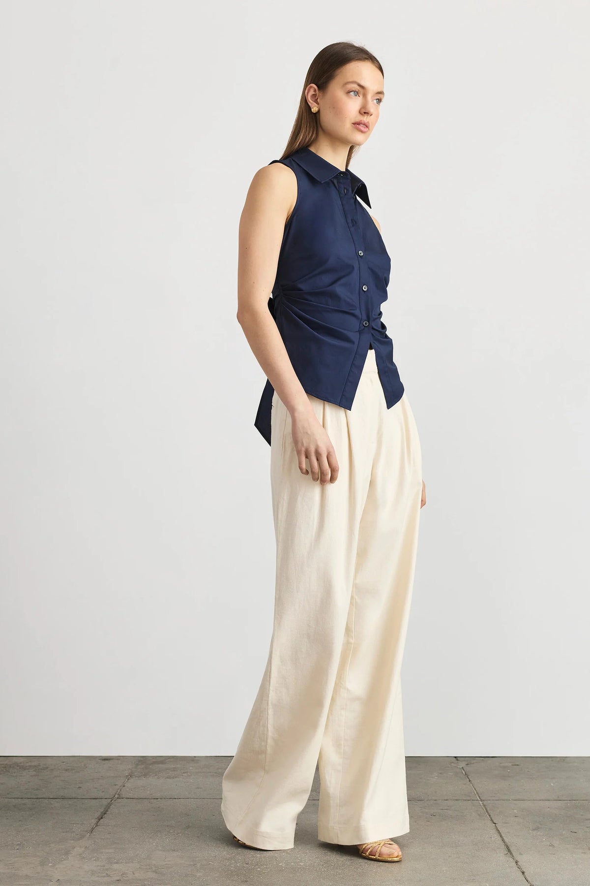 tanya taylor hannah top maritime blue