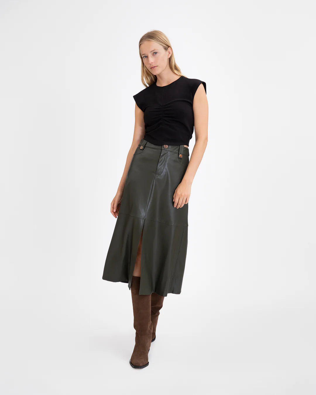 tanya taylor hudie skirt deep army 