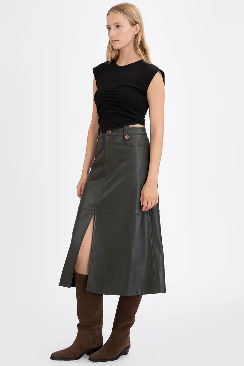 tanya taylor hudie skirt deep army 