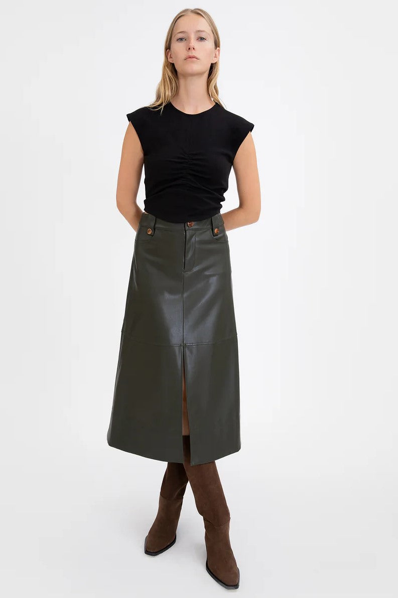 tanya taylor hudie skirt deep army 