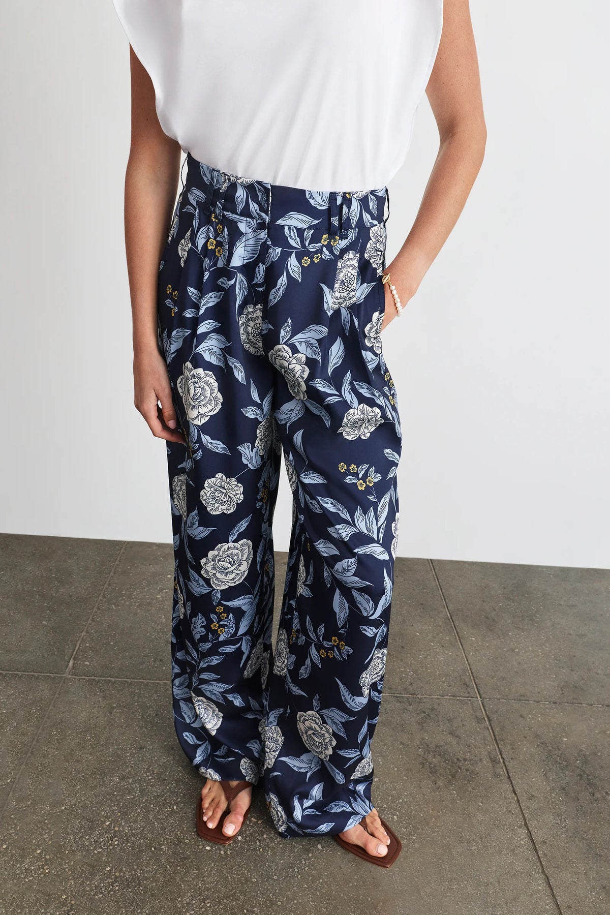 tanya taylor jodi pant maritime blue floral