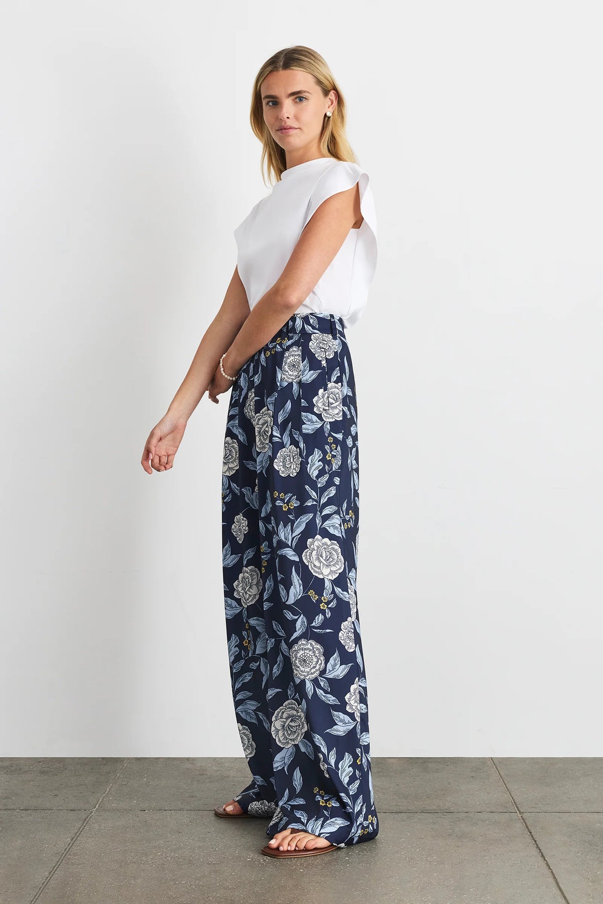 tanya taylor jodi pant maritime blue floral