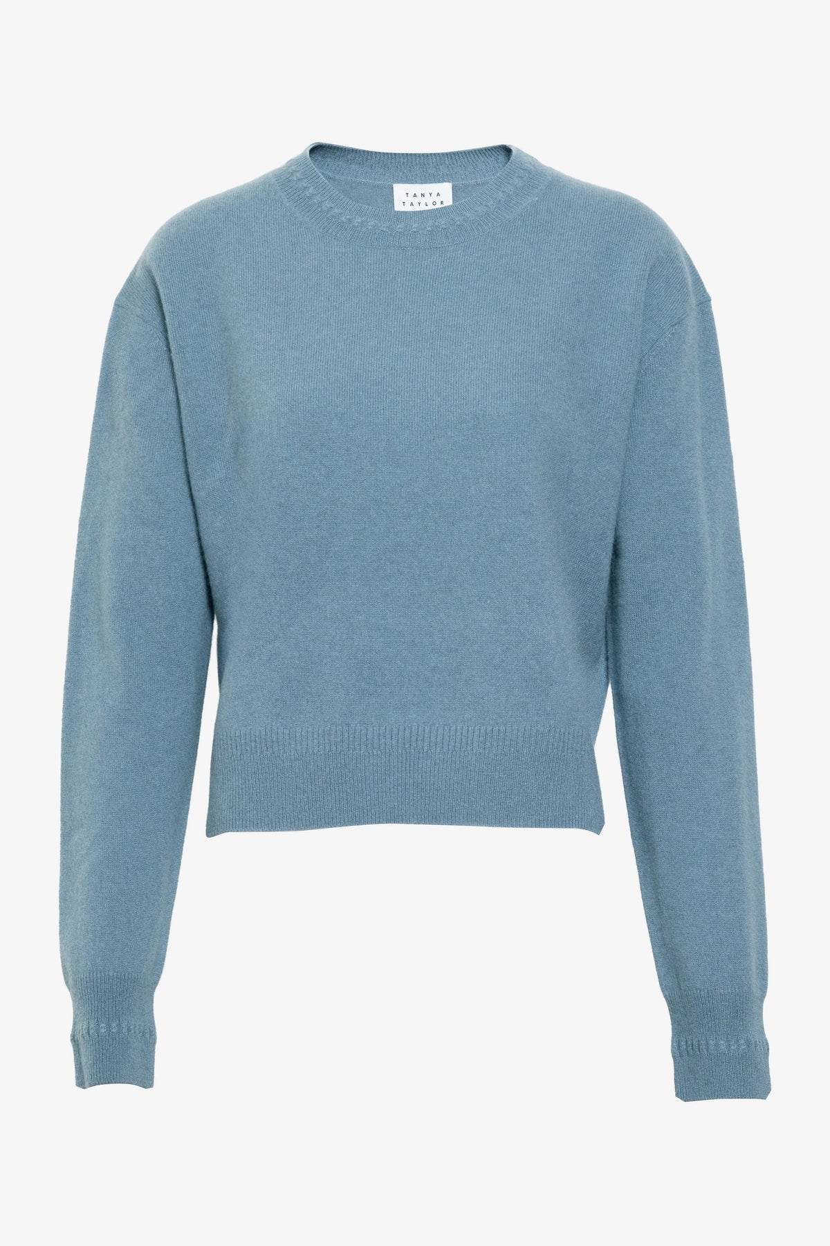 tanya taylor lexia cashmere sweater steel blue
