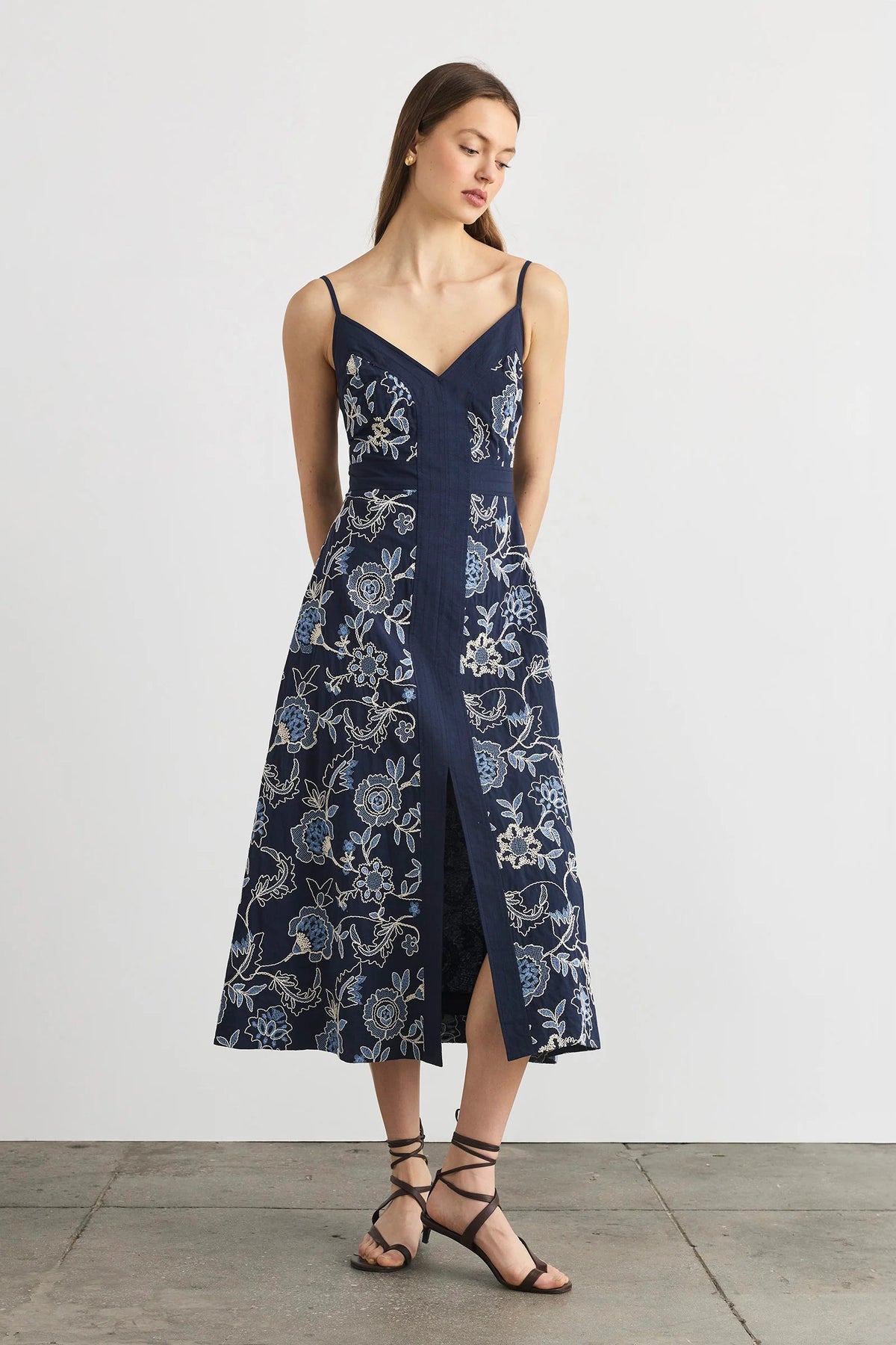 tanya taylor madden dress maritime blue multi