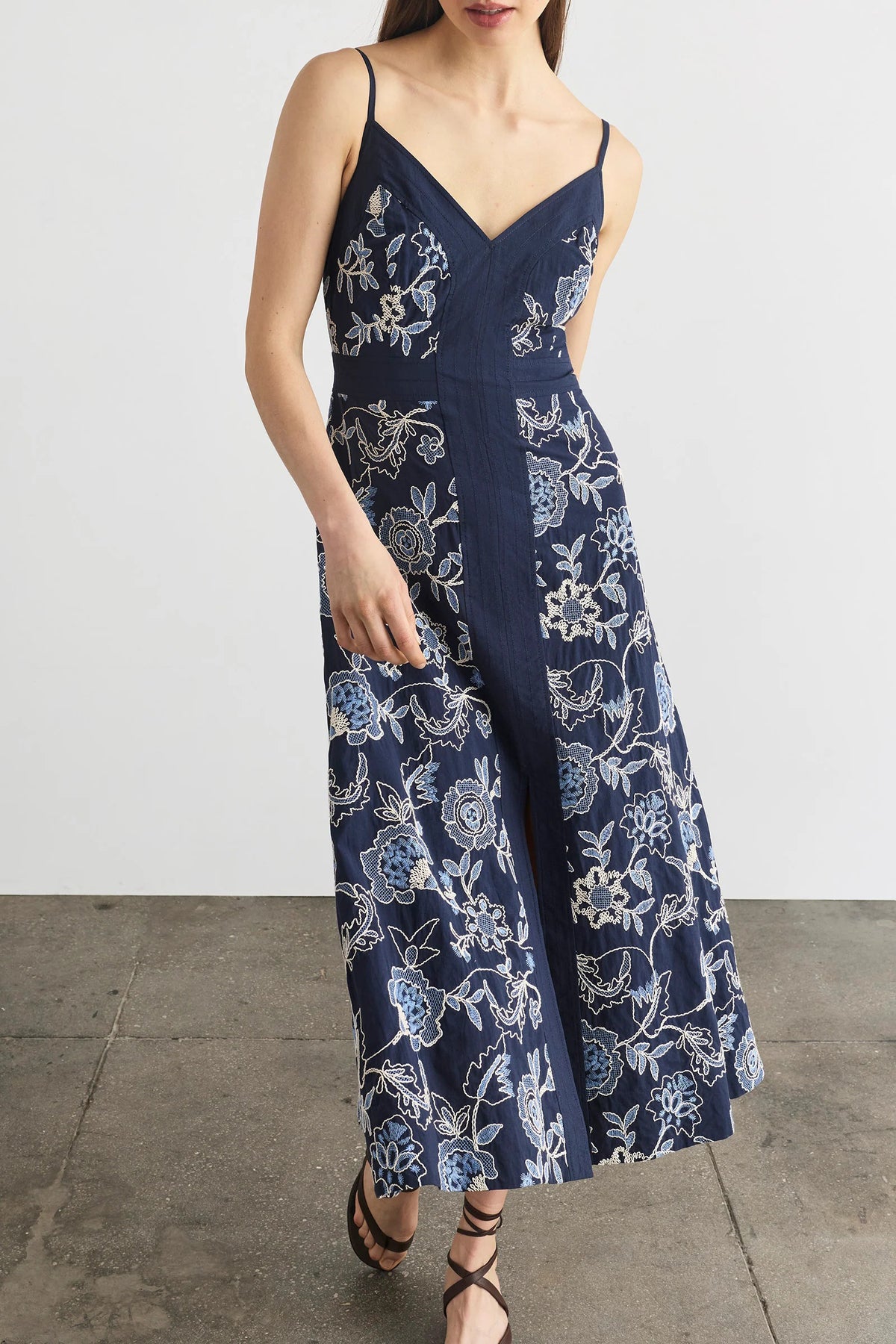 tanya taylor madden dress maritime blue multi