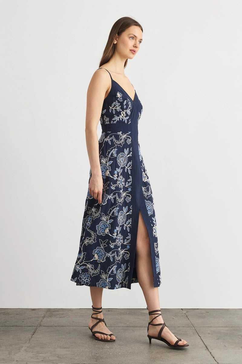 tanya taylor madden dress maritime blue multi