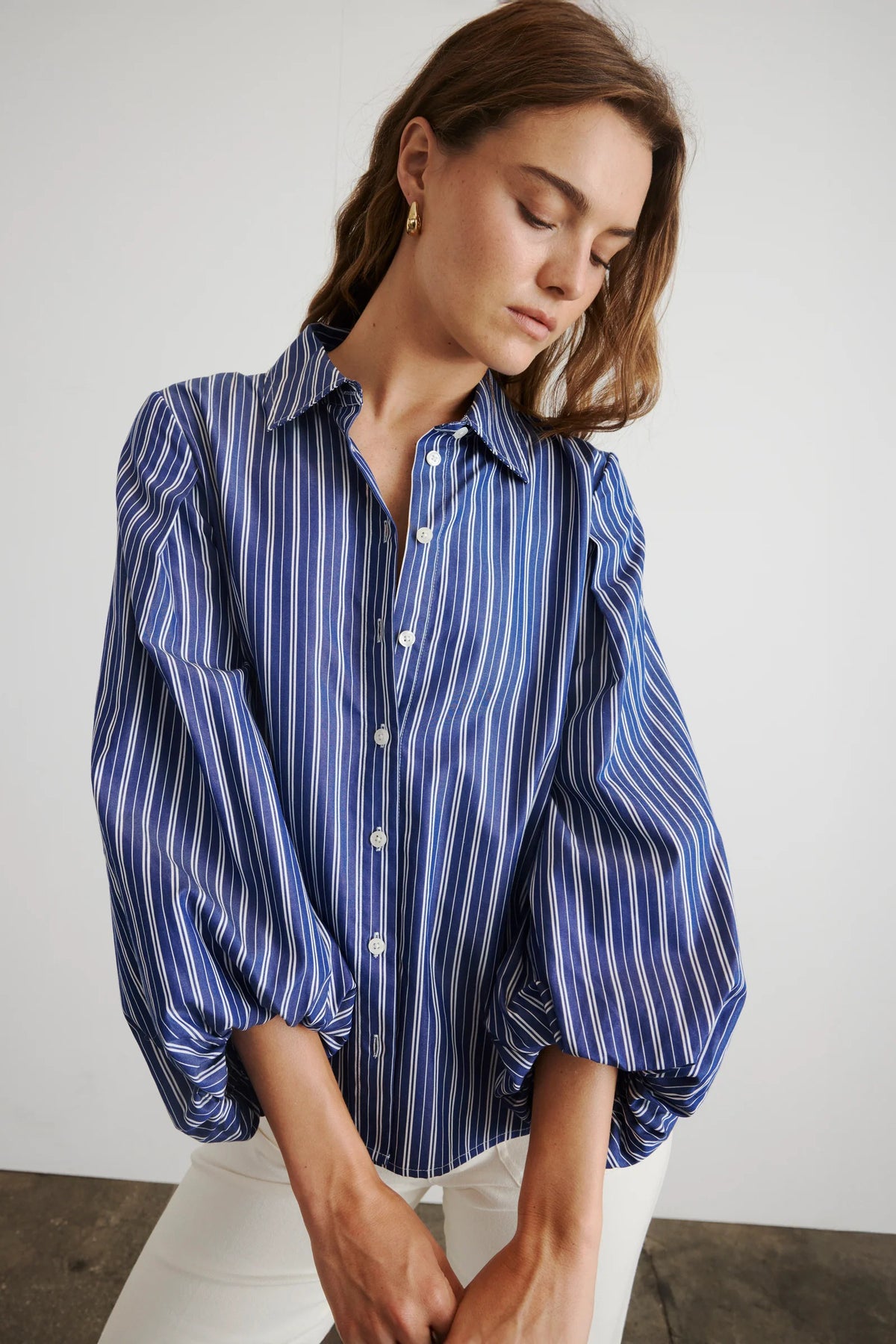 tanya taylor marina top maritime blue white stripe